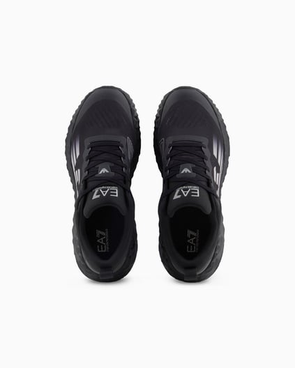 Ea7 Ea7 Unısex Rahat Yüksek Tabanlı Nefes Alabilir File Detaylı Armani Kartal Logolu Siyah Sneaker X8X239 XK432-S336