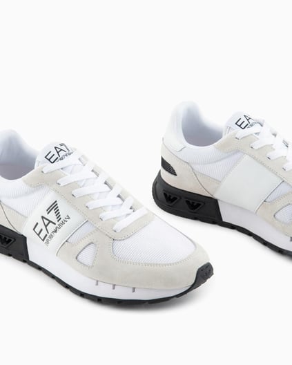 Ea7 Ea7 Unısex Yuvarlak Burunlu Fileli Kumaş Logolu Beyaz Sneaker X8X151 XK354-S271