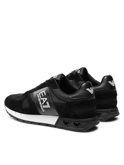 Ea7 Ea7 UNISEX Yuvarlak Burunlu Fileli Kumaş Logolu Siyah Sneaker X8X151 XK354-A120