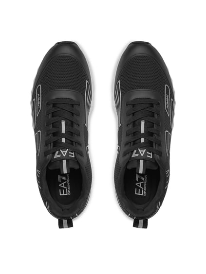 Ea7 Ea7 UNISEX Yuvarlak Burunlu Fileli Kumaş Logolu Siyah1 Sneaker X8X154 XK357-K716