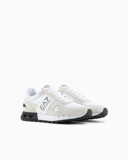 Ea7 Ea7 Unısex Yuvarlak Burunlu Fileli Kumaş Logolu Beyaz Sneaker X8X151 XK354-S271