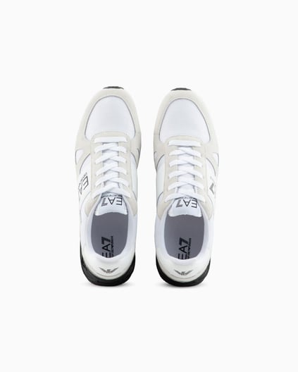 Ea7 Ea7 Unısex Yuvarlak Burunlu Fileli Kumaş Logolu Beyaz Sneaker X8X151 XK354-S271