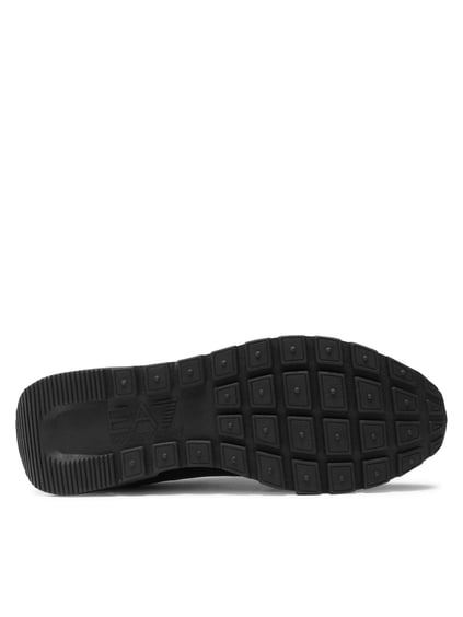 Ea7 Ea7 UNISEX Yuvarlak Burunlu Fileli Kumaş Logolu Siyah Sneaker X8X151 XK354-A120