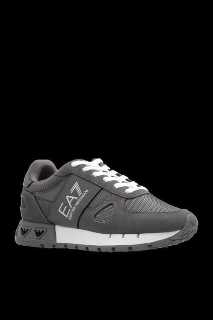 Ea7 Ea7 UNISEX Yuvarlak Burunlu Fileli Kumaş Logolu Gri Sneaker X8X151 XK354-T992
