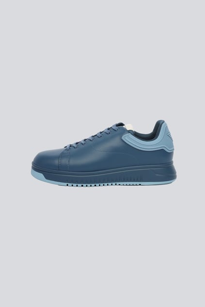 EMPORIO ARMANI Emporıo Armani Erkek %100 Deri Marka Logolu Lacivert Sneaker X4X264 XN001-U554