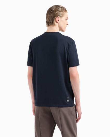 EMPORIO ARMANI Emporıo Armani Erkek %100 Pamuklu Regular Fit Yuvarlak Yakalı Kısa Kollu Lacivert T-Shirt EM000983 AF13669-UB118