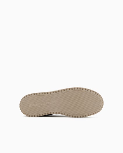 EMPORIO ARMANI Emporıo Armani Erkek %100 Sığır Derisi Logo Baskılı Süet Detaylı Siyah Sneaker X4X636 XR329-Q781
