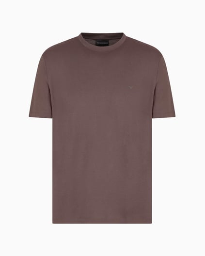 EMPORIO ARMANI Emporıo Armani Erkek %100 Pamuklu Regular Fit Yuvarlak Yakalı Kısa Kollu Kahverengi T-Shirt EM000983 AF13669-U6200