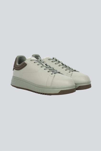EMPORIO ARMANI Emporıo Armani Erkek %100 Deri Marka Logolu Haki Sneaker X4X264 XN001-U553