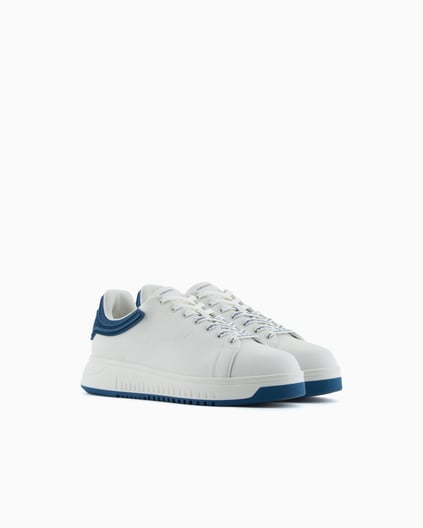 EMPORIO ARMANI Emporıo Armani Erkek Bağlamalı Orta Kalın Taban Deri Beyaz Sneaker EM003663 AF18212-FB060