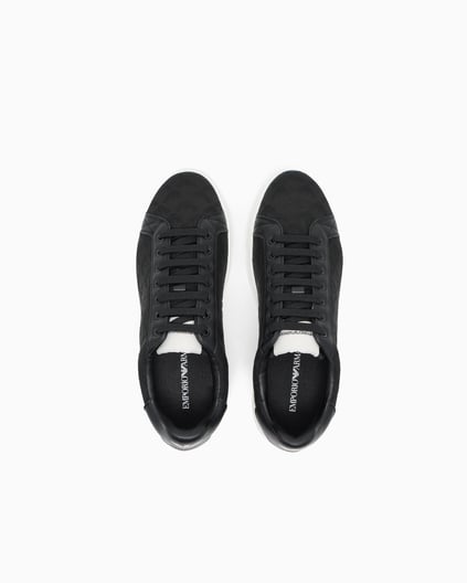 EMPORIO ARMANI Emporıo Armani Erkek Bağlamalı Orta Kalın Taban Deri Siyah Sneaker EM003843 AF20003-MC012