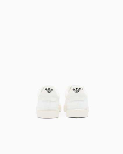 EMPORIO ARMANI Emporıo Armani Erkek Bağlamalı Orta Kalın Taban Deri Beyaz Sneaker EM003843 AF20003-M0107