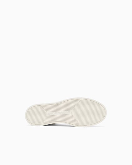 EMPORIO ARMANI Emporıo Armani Erkek Bağlamalı Orta Kalın Taban Deri Beyaz Sneaker EM003843 AF20003-M0107