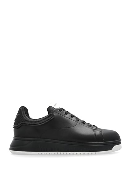EMPORIO ARMANI Emporıo Armani Erkek Bağlamalı Orta Kalın Taban Deri Siyah2 Sneaker EM003663 AF18212-MC105