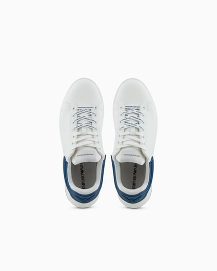 EMPORIO ARMANI Emporıo Armani Erkek Bağlamalı Orta Kalın Taban Deri Beyaz Sneaker EM003663 AF18212-FB060