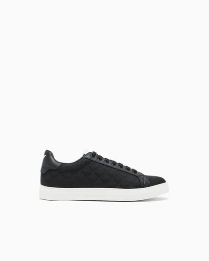 EMPORIO ARMANI Emporıo Armani Erkek Bağlamalı Orta Kalın Taban Deri Siyah Sneaker EM003843 AF20003-MC012