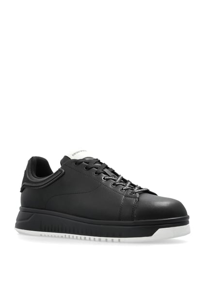 EMPORIO ARMANI Emporıo Armani Erkek Bağlamalı Orta Kalın Taban Deri Siyah2 Sneaker EM003663 AF18212-MC105
