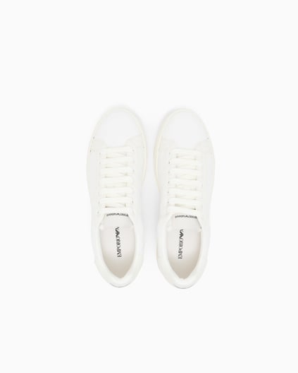 EMPORIO ARMANI Emporıo Armani Erkek Bağlamalı Orta Kalın Taban Deri Beyaz Sneaker EM003843 AF20003-M0107
