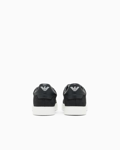 EMPORIO ARMANI Emporıo Armani Erkek Bağlamalı Orta Kalın Taban Deri Siyah Sneaker EM003843 AF20003-MC012