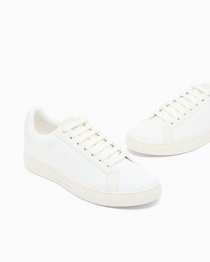 EMPORIO ARMANI Emporıo Armani Erkek Bağlamalı Orta Kalın Taban Deri Beyaz Sneaker EM003843 AF20003-M0107