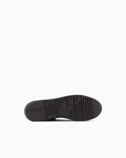 EMPORIO ARMANI Emporıo Armani Erkek Bağlamalı Orta Kalın Taban Deri Siyah Sneaker EM003663 AF18212-MC069
