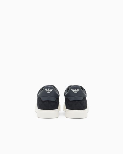 EMPORIO ARMANI Emporıo Armani Erkek Bağlamalı Orta Kalın Taban Deri Lacivert Sneaker EM003843 AF20003-MB007