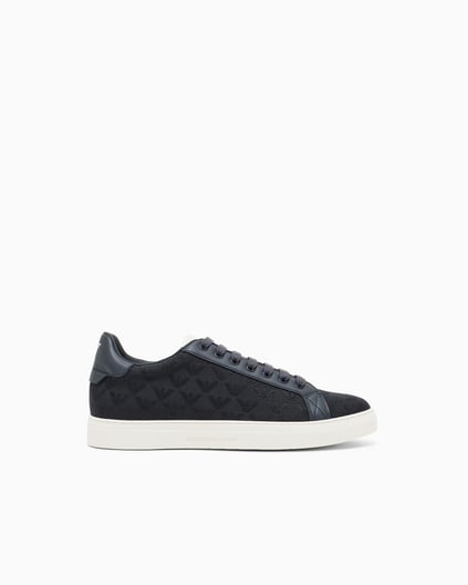 EMPORIO ARMANI Emporıo Armani Erkek Bağlamalı Orta Kalın Taban Deri Lacivert Sneaker EM003843 AF20003-MB007