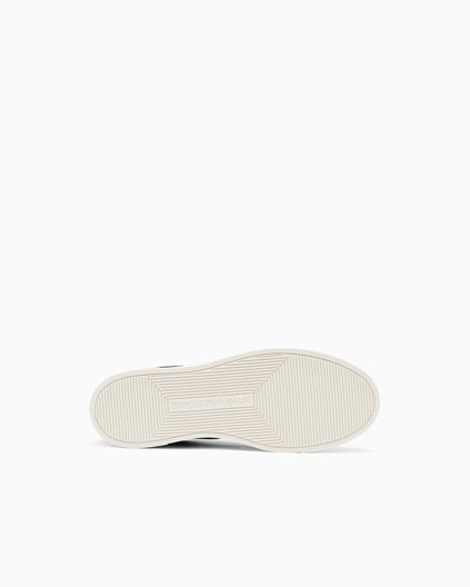 EMPORIO ARMANI Emporıo Armani Erkek Bağlamalı Orta Kalın Taban Deri Lacivert Sneaker EM003843 AF20003-MB007