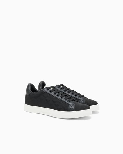 EMPORIO ARMANI Emporıo Armani Erkek Bağlamalı Orta Kalın Taban Deri Siyah Sneaker EM003843 AF20003-MC012