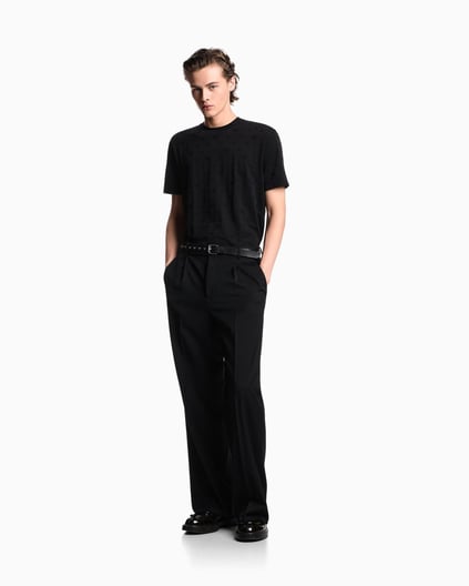 EMPORIO ARMANI Emporıo Armani Erkek Bisiklet Yaka Kısa Kol Pamuklu Düz Model Siyah T-Shirt EM002968 AF10762-FC245