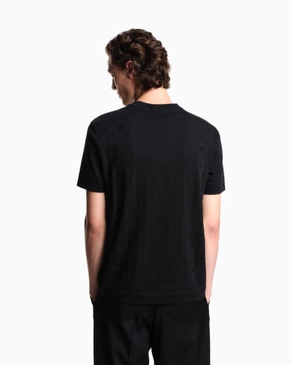 EMPORIO ARMANI Emporıo Armani Erkek Bisiklet Yaka Kısa Kol Pamuklu Düz Model Siyah T-Shirt EM002968 AF10762-FC245