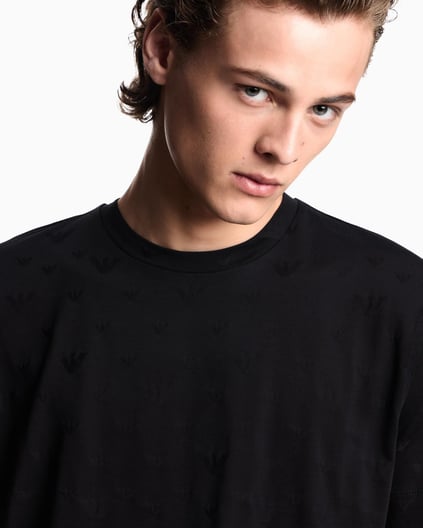 EMPORIO ARMANI Emporıo Armani Erkek Bisiklet Yaka Kısa Kol Pamuklu Düz Model Siyah T-Shirt EM002968 AF10762-FC245