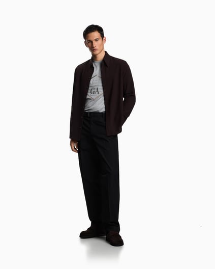 Emporio Armani Emporıo Armani Erkek Büyük Kartal İşlemeli Yuvarlak Yakalı Pamuklu Kısa Kollu Gri T-Shirt EM002835 AF10761-O8005