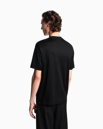 Emporio Armani Emporıo Armani Erkek Büyük Kartal İşlemeli Yuvarlak Yakalı Pamuklu Kısa Kollu Siyah T-Shirt EM002835 AF10761-UC001