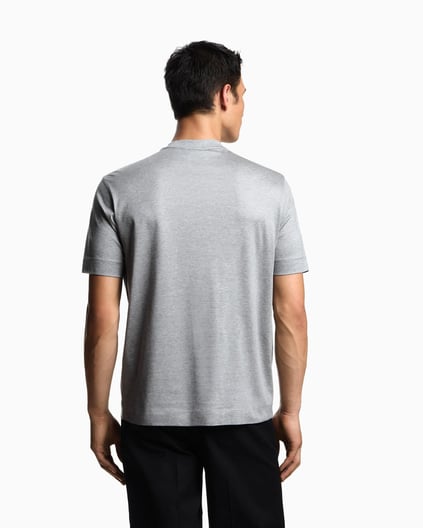 Emporio Armani Emporıo Armani Erkek Büyük Kartal İşlemeli Yuvarlak Yakalı Pamuklu Kısa Kollu Gri T-Shirt EM002835 AF10761-O8005