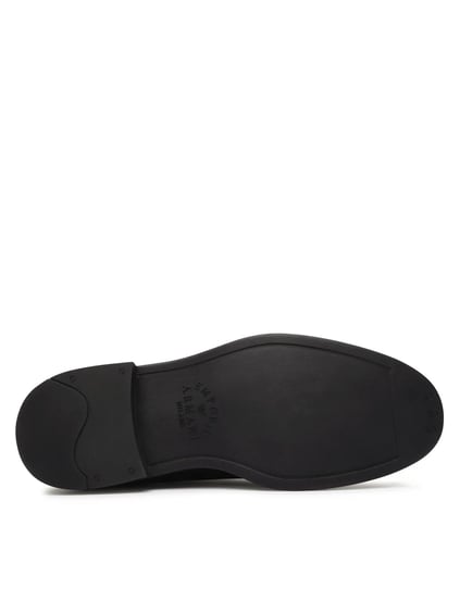 EMPORIO ARMANI Emporıo Armani Erkek Çakıllı Deri Yuvarlak Burunlu Bağcıklı Tış Tabanı Logo Desenli Kahverengi Ayakkabı X4C653 XF583-00003