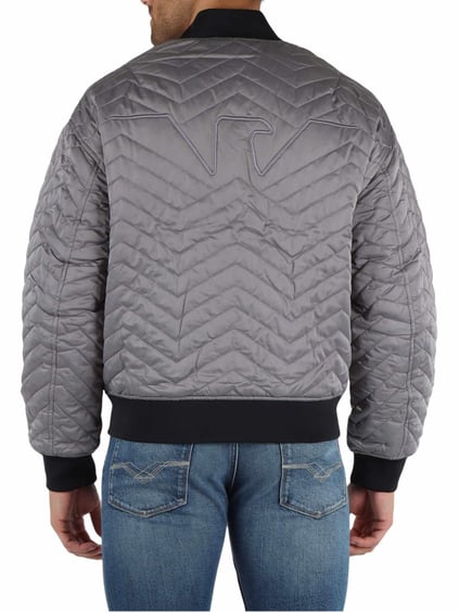 Emporio Armani Emporıo Armani Erkek Çift Taraflı Dik Yaka Arkası Marka Logolu Uzun Kollu Gri Mont 6D1B71 1NUAZ-06K3