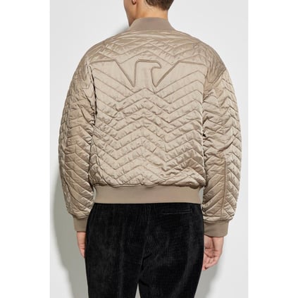 Emporio Armani Emporıo Armani Erkek Çift Taraflı Dik Yaka Arkası Marka Logolu Uzun Kollu Bej Mont 6D1B71 1NUAZ-0144
