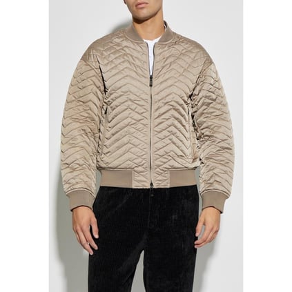Emporio Armani Emporıo Armani Erkek Çift Taraflı Dik Yaka Arkası Marka Logolu Uzun Kollu Bej Mont 6D1B71 1NUAZ-0144