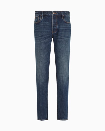 EMPORIO ARMANI Emporıo Armani Erkek Denim Kumaş Slim Fit Düşük Bel Pamuk Kumaş Mavi Jeans EM000668 AF13442-MB001