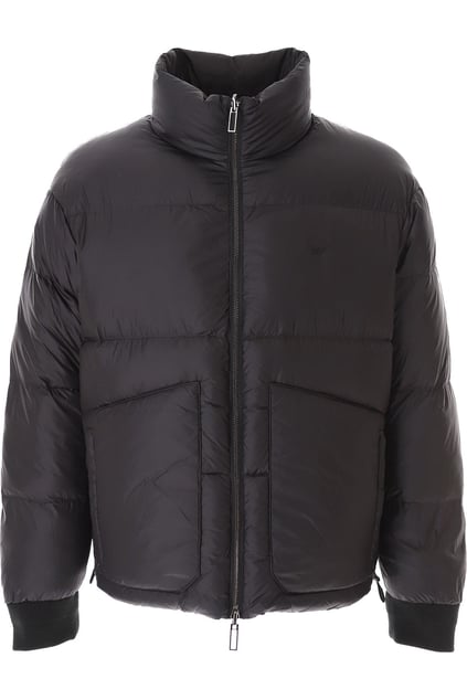 Emporio Armani Emporıo Armani Erkek Dokuma Kumaş Dik Yaka Fermuarlı Siyah Mont 6R1B65 1NVSZ-F091