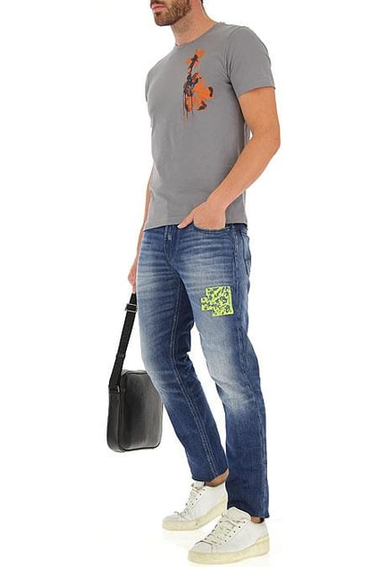 Emporio Armani Emporıo Armani Erkek Düğmeli Cepli Geniş Kesim Mavi Jeans 3H1J06 1DA1Z-942