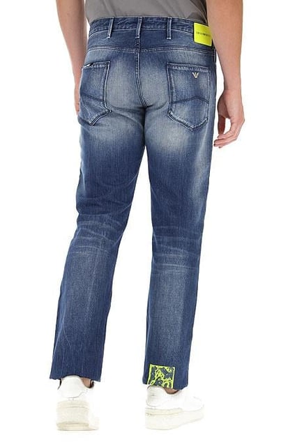 Emporio Armani Emporıo Armani Erkek Düğmeli Cepli Geniş Kesim Mavi Jeans 3H1J06 1DA1Z-942