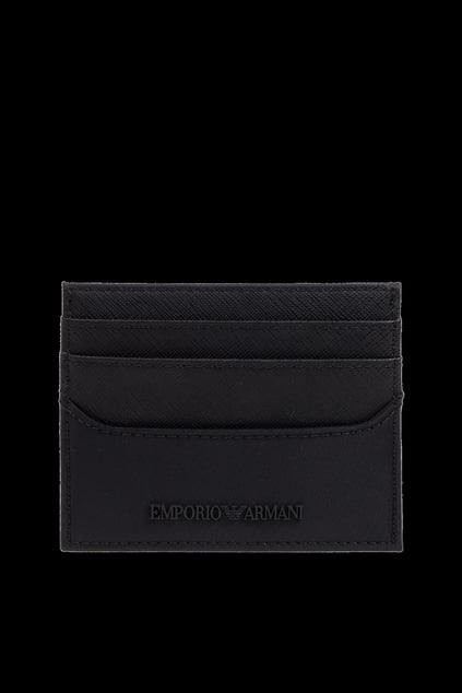 EMPORIO ARMANI Emporıo Armani Erkek Ekstra Bölmeli Logo Kabartmalı Siyah Kartlık EM001790 AF13670-UC001