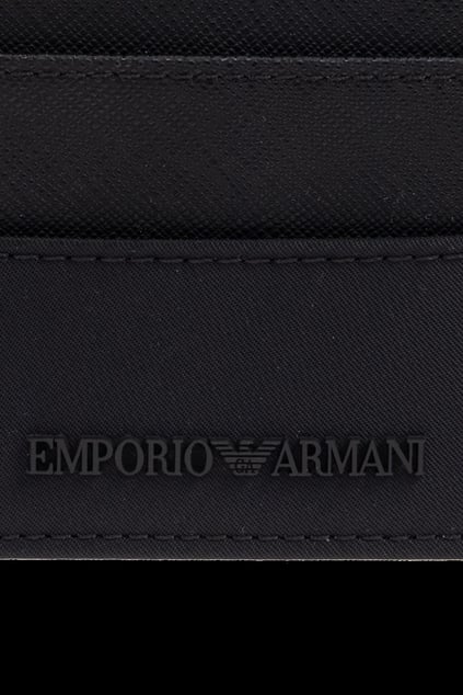 EMPORIO ARMANI Emporıo Armani Erkek Ekstra Bölmeli Logo Kabartmalı Siyah Kartlık EM001790 AF13670-UC001