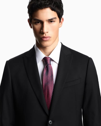 Emporio Armani Emporıo Armani Erkek Jakarlı Mikro Desenli Saf İpek Bordo Kravat EM001344 TE16540-F5072