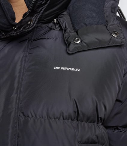 Emporio Armani Emporıo Armani Erkek Kapşonlu Yaka Marka Detaylı Fermuarlı Şişme Siyah Mont 6K1B99 1NQTZ-SIY