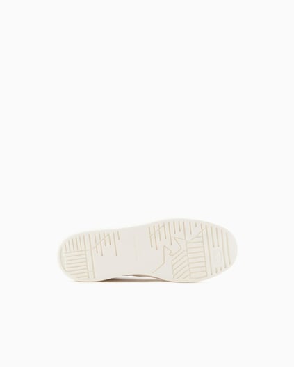 Emporio Armani Emporıo Armani Erkek Kabartmalı Baskı Desenli Kontrast Logo Detaylı Deri Beyaz Sneaker EM002852 AF18014-M0017