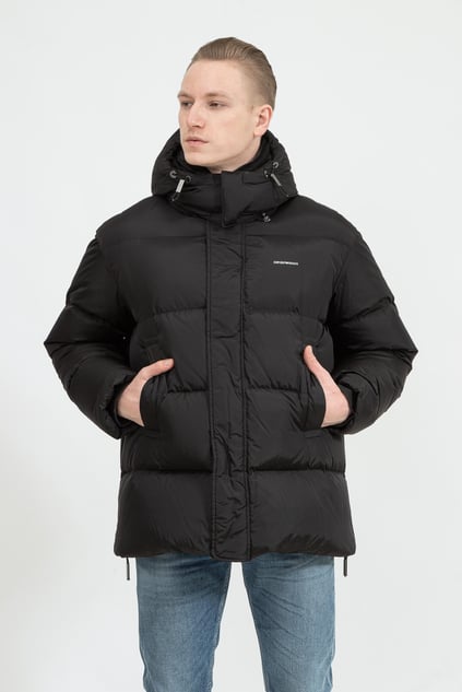 Emporio Armani Emporıo Armani Erkek Kapşonlu Yaka Marka Detaylı Fermuarlı Şişme Siyah Mont 6K1B99 1NQTZ-SIY