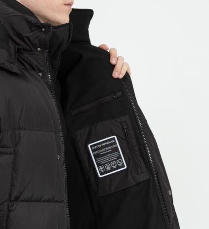 Emporio Armani Emporıo Armani Erkek Kapşonlu Yaka Marka Detaylı Fermuarlı Şişme Siyah Mont 6K1B99 1NQTZ-SIY